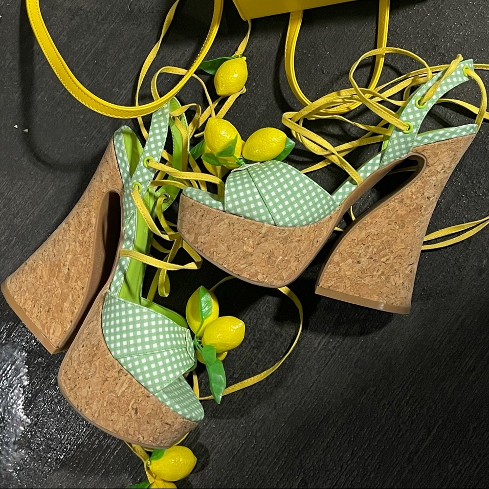 Gingham Lemon Platforms